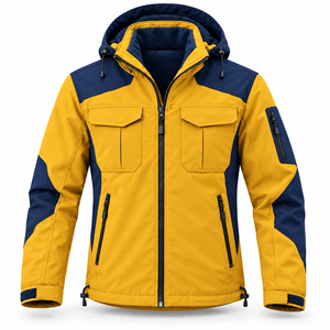 Chaqueta Softshell de Invierno para Hombre con Bordado Personalizado, con Capucha, para Senderismo, Caza, Uso en Exteriores, Forro Polar Cálido, Cierre de Cremallera de Dos Tonos, Abrigo de Viaje - Product Image 1