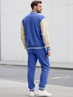 Men's Customized Hoodie Set Sporty Track Suit Winter 100% Cotton Fleece Customized Colors Patchwork Design