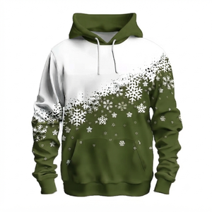 Sudadera con Capucha de Moda para Hombre, Otoño, Impresión Digital, 100% Algodón, Corte Holgado, Color Sólido, Tejido de Punto - Product Image 2