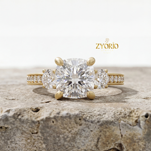 แหวนหมั้นเพชรทรงคุชชั่นคัท เพชรเลี้ยงในห้องปฏิบัติการ ทอง 14K 18K รับรองโดย IGI แหวนแต่งงานแบบโซลิแทร์สำหรับผู้หญิง เครื่องประดับเจ้าสาวสุดหรู - Product Image 2