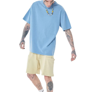 Microfiber Cotton Street Wear <b>Tshirt</b> Oversized Drop Shoulder T-shirt Custom High Quality Printing Heavy T Shirt for Men - Product Image 1