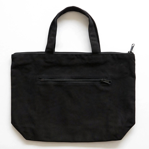Black Canvas <b>Tote</b> Bag with Zipper Closure Insulated Pocket Water Resistant for Shopping Travel All Seasons Bohemian Fashion - Product Image 3