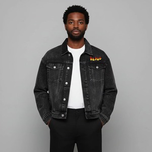 Men's Stonewashed Denim Jacket 100% Cotton Regular Fit Button Closure Casual Style Autumn Wear - Product Image 1