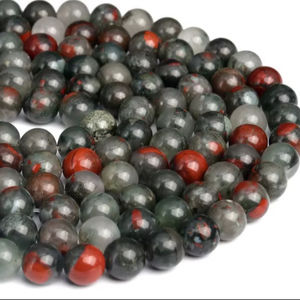 Perles de Pierre Sanguine Naturelle Véritable de Qualité Supérieure, Perles Rondes en Vrac 4MM 6MM 8MM 10MM 12MM, Options de Lots en Gros - Product Image 1