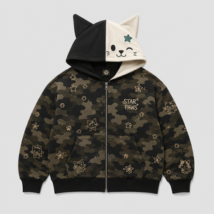 Originale stile americano carino orecchio tutto su stampa mimetica giacca felpa <span class=keywords><strong>con</strong></span> <span class=keywords><strong>cappuccio</strong></span> da <span class=keywords><strong>donna</strong></span> <span class=keywords><strong>con</strong></span> <span class=keywords><strong>Cardigan</strong></span> <span class=keywords><strong>con</strong></span> cerniera - Product Image 3