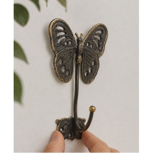 Crochets muraux vintage en forme de papillon, porte-manteau décoratif en métal pour salle de bain, entrée, support de fixation - Product Image 2