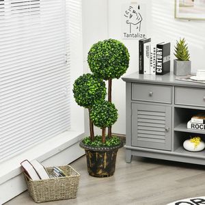 Albero Topiario Artificiale a Tre Sfere da 36 Pollici per Interni ed Esterni - Product Image 4