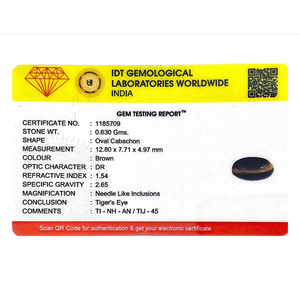 Natural Tiger Eye Loose Gemstone 3.15 Carat Brilliant Cut Yellow Calibrated 20mm - Product Image 4