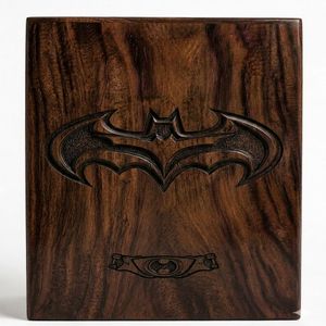 Batman Wooden Cremation Urn Natural Wood Finish Adult <b>Memorial</b> <b>Keepsake</b> <b>Box</b> Customizable Design - Product Image 4