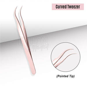 Pince à cils professionnelle courbée pour techniques de volume, pince à cils experte pour isolation précise des cils - Product Image 2