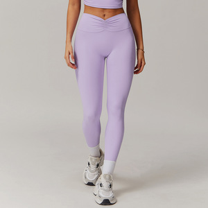 Leggings pour femmes à taille haute en tissu tricoté personnalisé, en nylon, pour le sport, la gym, l'entraînement et le yoga, effet push-up - Product Image 3