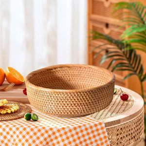 Handwoven Rattan Storage <b>Basket</b> Decorative Woven Bowl for <b>Bread</b> Fruits Vegetables - Product Image 5