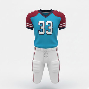 Ensemble d'uniformes de football américain personnalisés pour hommes, maillot léger et respirant à manches courtes avec pantalon durable pour les matchs et l'entraînement - Product Image 4