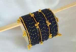 Hot selling Pearl Embroidery <b>Bangles</b> <b>Sets</b> Customized Sizes & Colors Available For Wear <b>Bangle</b> Kashmiri Churian <b>Set</b> for girls - Product Image 6
