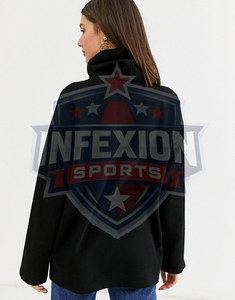 Pull à col roulé noir pour femme, manches longues, tricoté en coton, décontracté, pour l'automne - Product Image 4