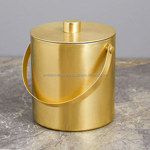 Portable Stainless Steel Metal Ice <b>Bucket</b> <b>With</b> <b>Lid</b> And Handles Perfect For Travel Outdoor Parties And Picnics - Product Image 3