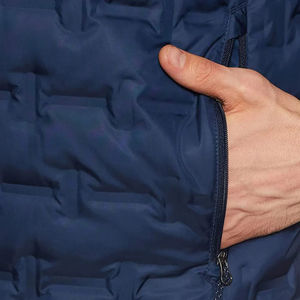 <b>Men's</b> <b>White</b> Quilted Puffer <b>Jacket</b> Stand Collar Zipper Closure Windproof Casual Winter Eco-Friendly Breathable Front Regular Fit - Product Image 5