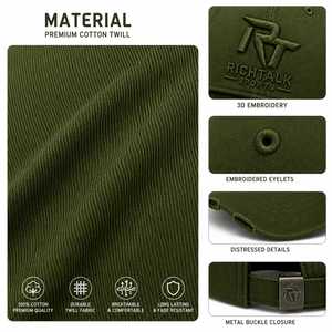 Casquette de baseball vert olive 6 panneaux réglable en sergé de coton et denim avec logo brodé unisexe décontractée la plus vendue avec fusion sans couture - Product Image 6