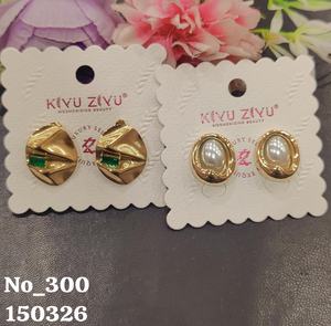 Pendientes de Acero Inoxidable Chapados en Oro con Piedra de Circonita Cúbica, Joyería de Moda Geométrica Texturizada para Mujer, Venta al por Mayor - Product Image 3