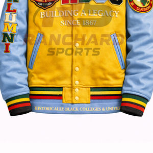 Chaqueta ligera para hombre estilo HBCU, cómoda y personalizada, chaqueta universitaria, chaqueta de colegio, chaqueta varsity hecha a medida. - Product Image 3
