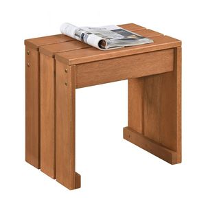 Panca da Giardino Singola in Legno Massello Senza Schienale per Esterni 1 Pezzo - Product Image 5