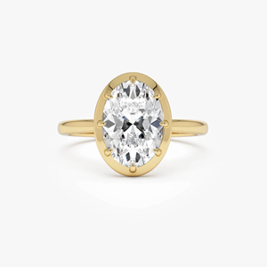 Anillo de Compromiso Clásico con Diamante de Corte Ovalado, Solitario de Oro Amarillo para Mujer - Product Image 6