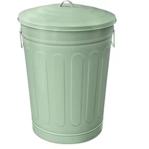 Most Selling New Green Metal Mesh Cylindrical Outdoor Waste Bin Open Top Simple Style Garden Trash Can - Product Image 3