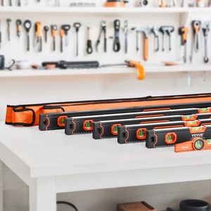 Jeu de 6 niveaux torpilles entièrement magnétiques 78/48/32/24/16/10 pouces pour flacons à bulles Règle 45/90/180 degrés en alliage d'aluminium SAE métrique - Product Image 1