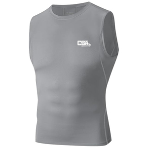 Camiseta de compresión sin mangas de estilo moderno para hombre, transpirable, ligera, para entrenamiento y correr - Product Image 3