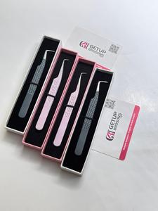 Pince à épiler pour cils GETUP BROSONS IMPEX 90 degrés, longue, en acier inoxydable de précision, anti-statique, à pointe lisse de 10 mm, motif papillon - Product Image 4