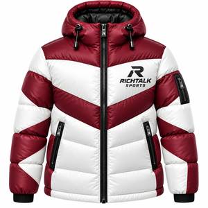Chaqueta Acolchada para Hombre, Diseño Color Block, Resistente al Viento, Forro Polar Suave, Relleno de Poliéster, Casual, con Logotipo Frontal - Product Image 1
