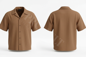 Chemise habillée boutonnée à manches courtes, élégante et tendance, pour soirée, avec logo personnalisé, décontractée, légère, en coton, pour l'été - Product Image 3