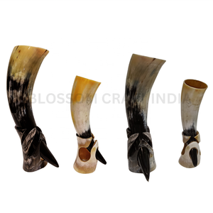 Soporte de cuerno para beber de búfalo Natural hecho a mano, respetuoso con el medio ambiente, diseño elegante de animales, tazas decorativas de Navidad vikingas de buey pulido - Product Image 5