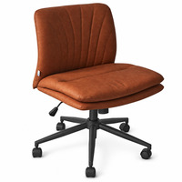 Chaise de bureau sans accoudoirs en cuir PU réglable DM Factory Direct avec rotation à 360 degrés pour hôtel, réception, bureau OEM ODM