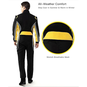 Trajes de Carreras de Karts para Adultos, Color Negro y Amarillo, Buen Proveedor con Precio Razonable, Hechos a Mano, con Logotipo Personalizado - Product Image 4