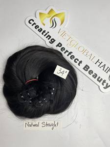 Extensions de cheveux raides noirs naturels de qualité salon vrais cheveux bruts humains pas de perte ou d'emmêlement Style de vague profonde lâche - Product Image 3