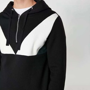 Sweat-shirt à capuche pour homme, design color block avec fermeture éclair, vêtement décontracté pour l'automne, tricoté 100% coton, coupe classique - Product Image 3