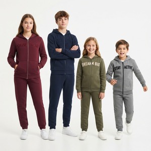 Survêtement à capuche orange pour filles, sweat-shirt à fermeture éclair intégrale avec poches latérales, coupe ample décontractée, vêtements d'automne - Product Image 5