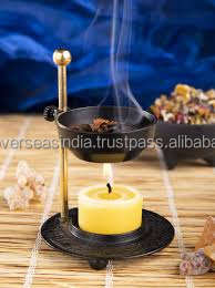 เตาเผากำยานทองเหลืองปรับระดับความสูงได้ กลิ่นไม้กฤษณา ไม้จันทน์หอม มะลิ สำหรับฤดูใบไม้ผลิ ฤดูร้อน ทุกฤดู ทำด้วยมือ สำหรับการทำสมาธิ สไตล์อินเดีย - Product Image 3