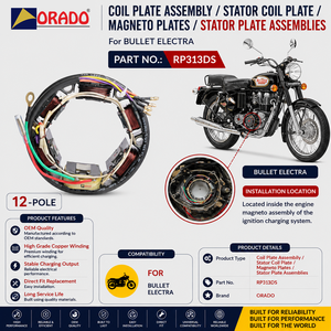 Placa de bobina de estator Bullet Electra de alto rendimiento y gran demanda, repuesto de estator para motocicleta, piezas de repuesto India - Product Image 3