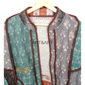 Handmade Vintage Kantha Cotton Jacket for Women Casual Winter <b>Coat</b> Cotton Vintage Kantha Jacket Designer <b>Coat</b> For Women's - Product Image 4