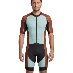 Ensemble maillot et short de cyclisme rouge à manches courtes pour homme, séchage rapide, respirant, pour vélo de route - Product Image 1
