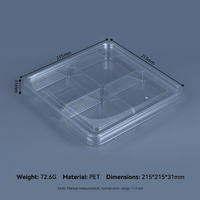 Plateau d'emballage transparent pour bonbons |   Conteneur alimentaire à quatre compartiments |   Emballages pour confiserie, boulangerie, supermarché et présentoirs à desserts