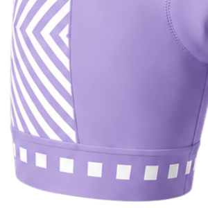 Shorts de cyclisme blancs lavande personnalisés avec rembourrage, respirants, séchage rapide, extensibles, pour vélo de route, course et entraînement, vêtements de sport - Product Image 3