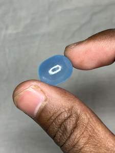 Piedra Preciosa de Aguamarina Natural Estabilizada, 13x17mm, Rellena de Fragmentos, Opalescente, para Joyería - Product Image 4