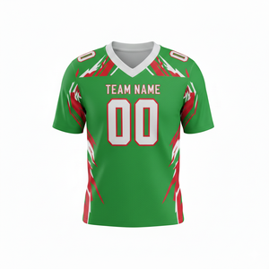 Maillot de football américain personnalisé imprimé par sublimation pour adultes, manches courtes, respirant, option grande taille, 100 % polyester, col en V - Product Image 5