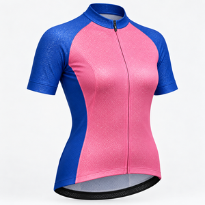 Maillot de ciclismo de manga corta rosa y azul real – Camiseta transpirable de secado rápido para bicicleta de carretera - Product Image 2
