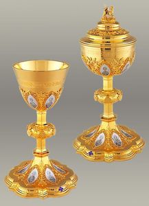 Juego de Cáliz y Ciborio de Metal Premium para Ceremonia de Comunión en la Iglesia con Acabado Pulido Elegante y Vajilla Religiosa Duradera - Product Image 2