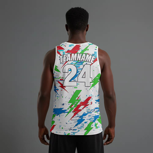 Nuevas Camisetas de Baloncesto Unisex 100% Poliéster, Sublimadas, con Nombre y Logotipo Personalizados, sin Mangas, Transpirables, con Protección UV - Product Image 1