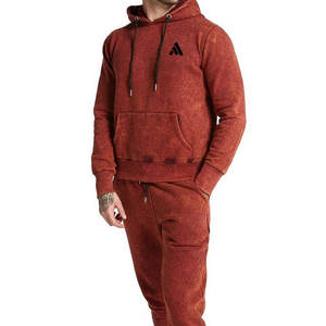 Survêtement confortable pour homme, effet délavé, hiver, grande taille, respirant, 100% coton, coupe classique - Product Image 3